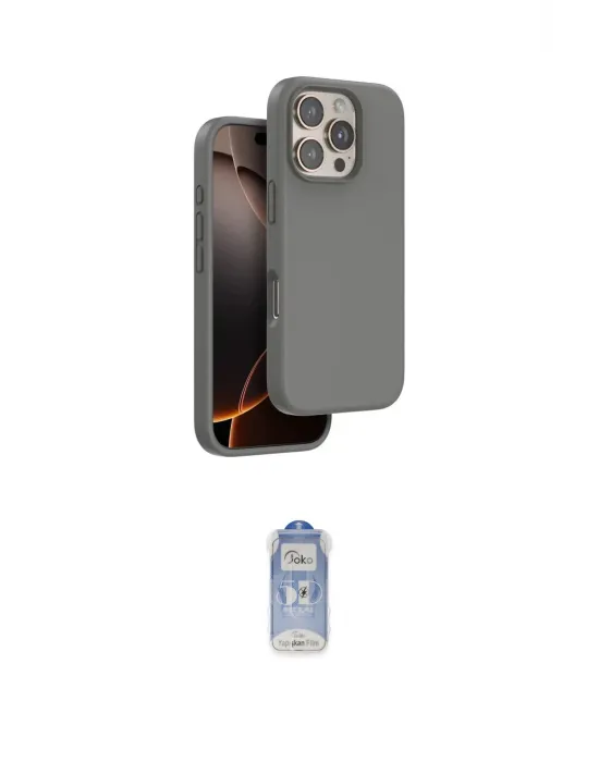 ieg™ iPhone 16 Pro Kılıf Kıvılcım Çizgi Serisi - Siyah Joko Magic 5D Cam