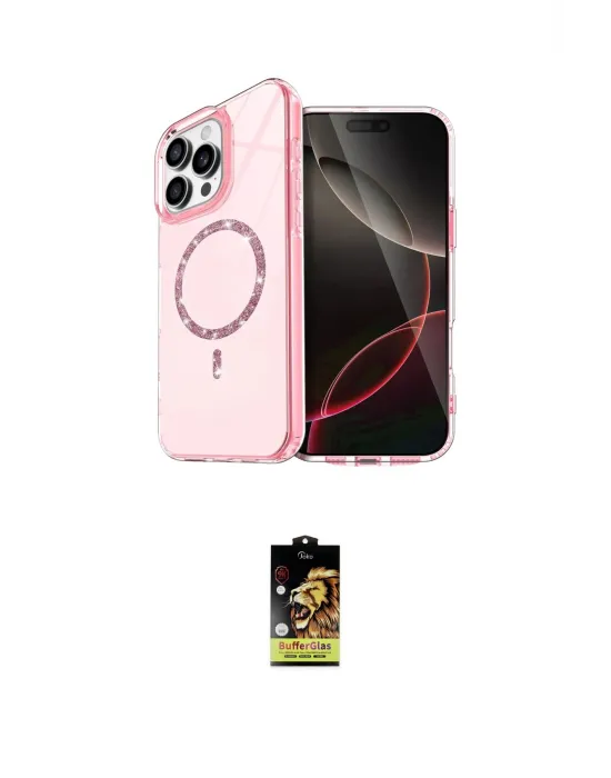 ieg™ iPhone 16 Pro Kılıf Kıvılcım Form Prime - Siyah Buffer Cam Ekran Koruyucu