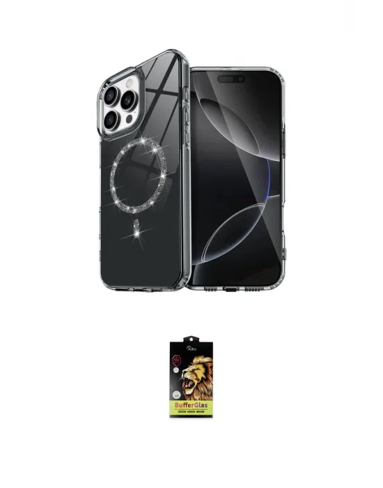 ieg™ iPhone 16 Pro Kılıf Kıvılcım Form Prime - Siyah Buffer Cam Ekran Koruyucu