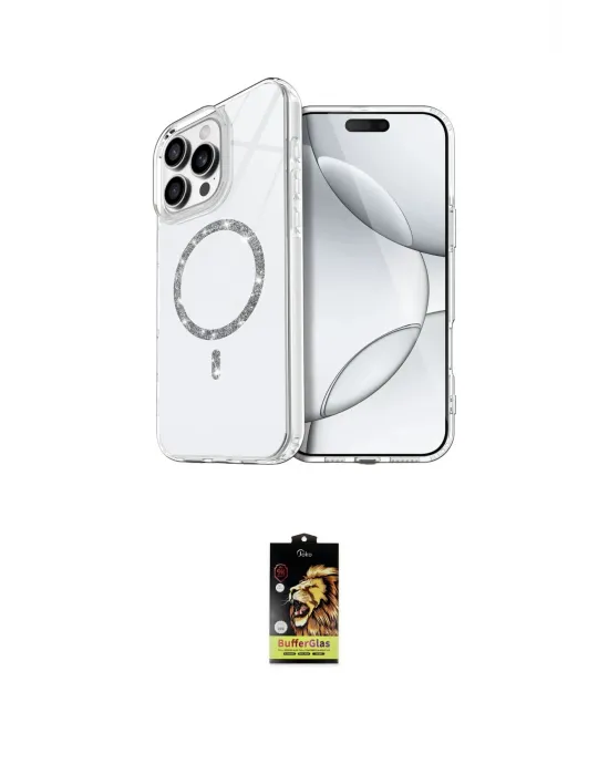ieg™ iPhone 16 Pro Kılıf Kıvılcım Form Prime - Siyah Buffer Cam Ekran Koruyucu