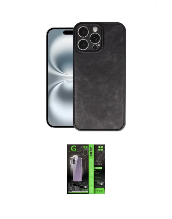 ieg™ iPhone 16 Pro Kılıf Kıvılcım Işık Serisi - Şeffaf 360 Full Body Arka Koruyucu