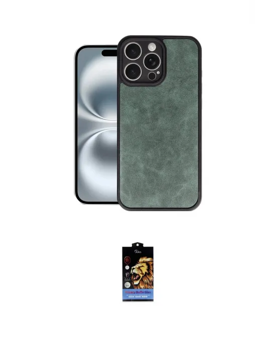 ieg™ iPhone 16 Pro Kılıf Kıvılcım Işık Serisi - Siyah Buffer Hayalet Cam Ekran Koruyucu