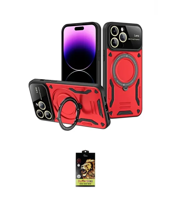 ieg™ iPhone 16 Pro Kılıf Kıvılcım Modern Serisi - Siyah Buffer Cam Ekran Koruyucu