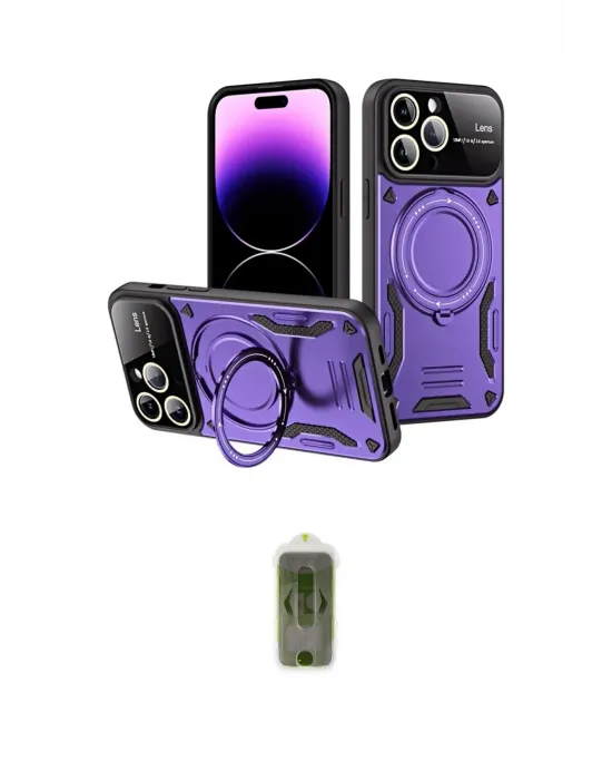 ieg™ iPhone 16 Pro Kılıf Kıvılcım Modern Serisi - Siyah Joko Magic 5D Hayalet Cam