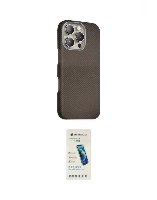 ieg™ iPhone 16 Pro Kılıf Kozmos Klasik Prime - Şeffaf Pasifik Cam Ekran Koruyucu