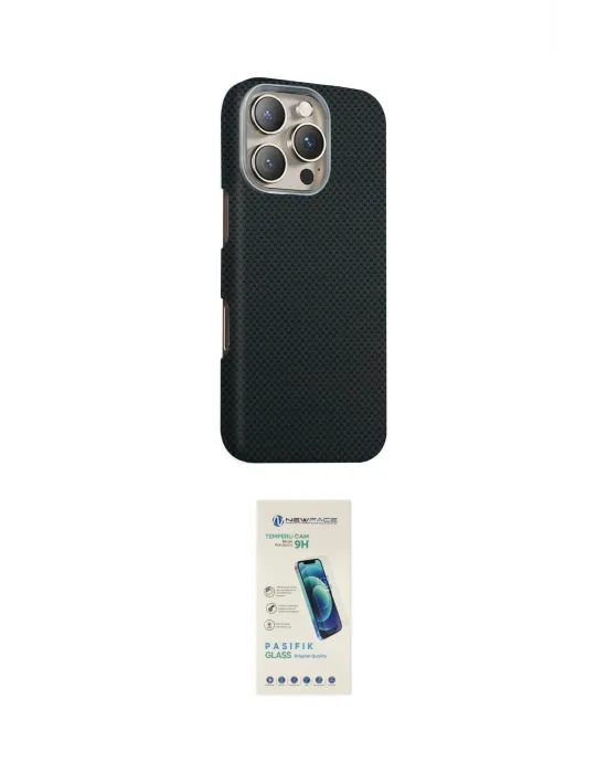 ieg™ iPhone 16 Pro Kılıf Kozmos Klasik Prime - Şeffaf Pasifik Cam Ekran Koruyucu