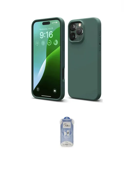 ieg™ iPhone 16 Pro Kılıf Kozmos Yansıma Özel Seri - Siyah Joko Magic 5D Cam