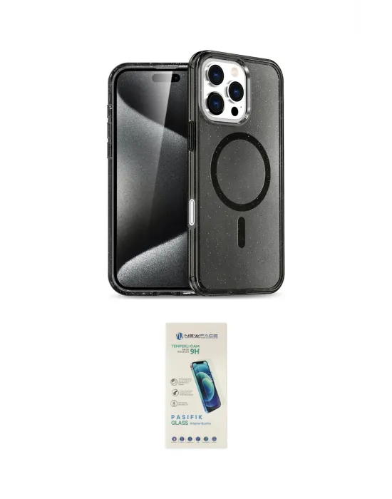 ieg™ iPhone 16 Pro Kılıf Nova Asil Prime - Şeffaf Pasifik Cam Ekran Koruyucu