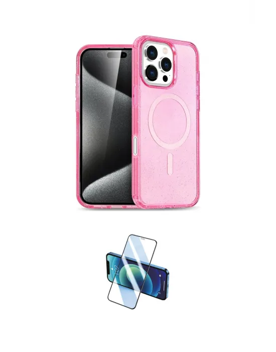 ieg™ iPhone 16 Pro Kılıf Nova Asil Prime - Siyah 3D Antistatik Cam Ekran Koruyucu