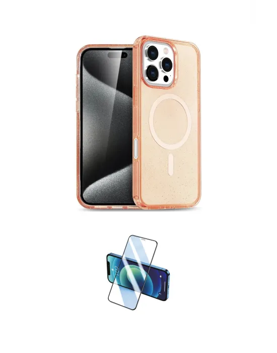 ieg™ iPhone 16 Pro Kılıf Nova Asil Prime - Siyah 3D Antistatik Cam Ekran Koruyucu