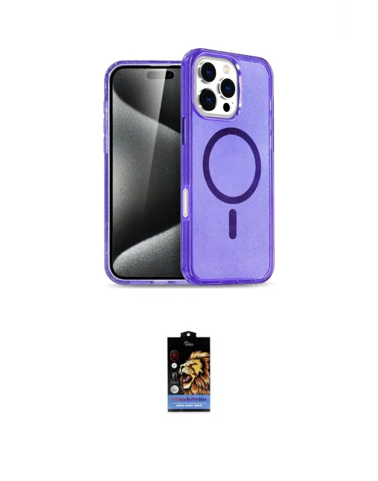ieg™ iPhone 16 Pro Kılıf Nova Asil Prime - Siyah Buffer Hayalet Cam Ekran Koruyucu