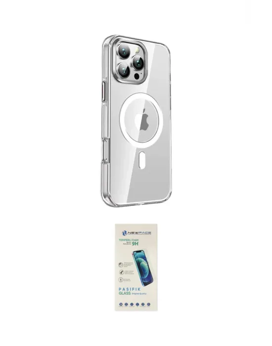 ieg™ iPhone 16 Pro Kılıf Nova Doku - Şeffaf Pasifik Cam Ekran Koruyucu