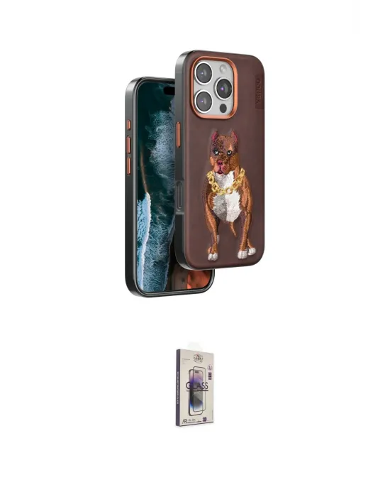 ieg™ iPhone 16 Pro Kılıf Nova Form Koleksiyonu - Siyah Bilvis 3D Cam Ekran Koruyucu