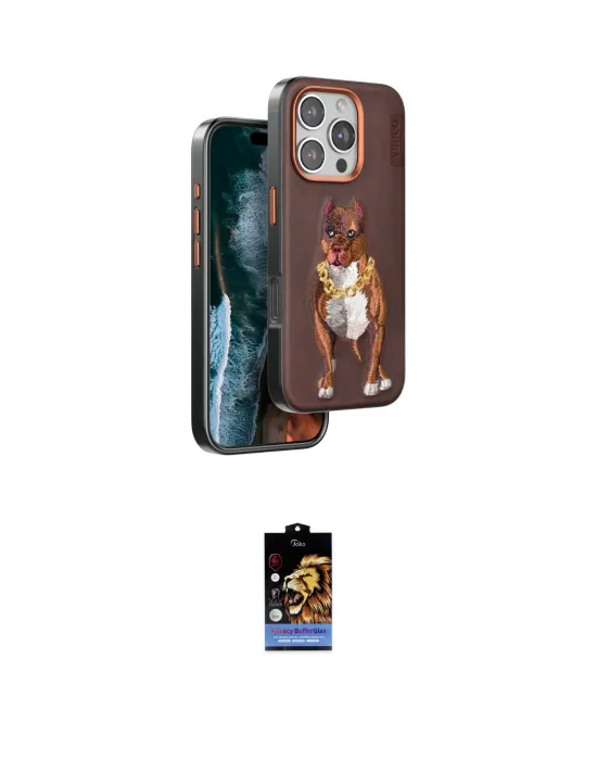 ieg™ iPhone 16 Pro Kılıf Nova Form Koleksiyonu - Siyah Buffer Hayalet Cam Ekran Koruyucu