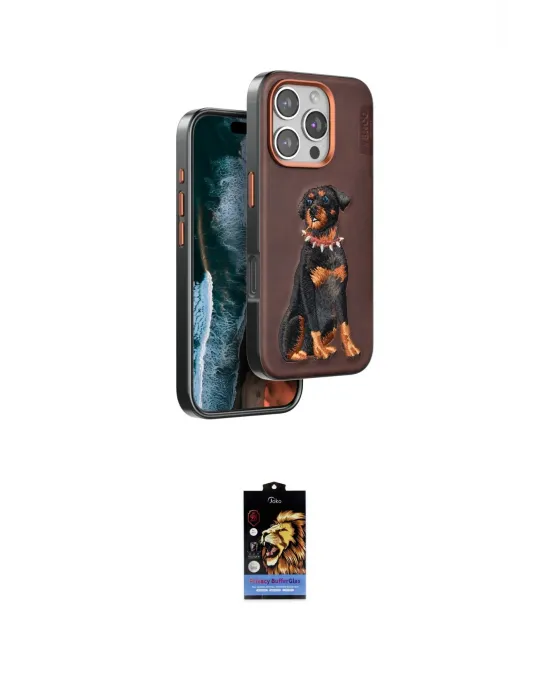 ieg™ iPhone 16 Pro Kılıf Nova Form Koleksiyonu - Siyah Buffer Hayalet Cam Ekran Koruyucu