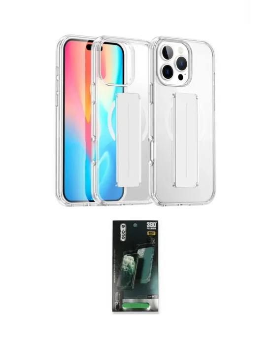 ieg™ iPhone 16 Pro Kılıf Nova Işık Koleksiyonu - Siyah 360 Mat Full Body Arka Koruyucu