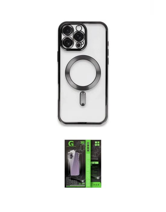 ieg™ iPhone 16 Pro Kılıf Nova Işık Özel Seri - Şeffaf 360 Full Body Arka Koruyucu