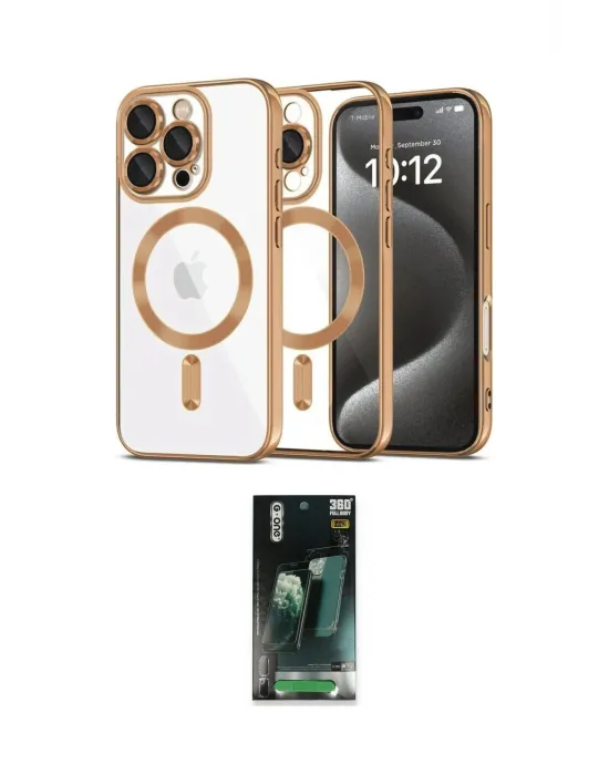 ieg™ iPhone 16 Pro Kılıf Nova Işık Özel Seri - Siyah 360 Mat Full Body Arka Koruyucu