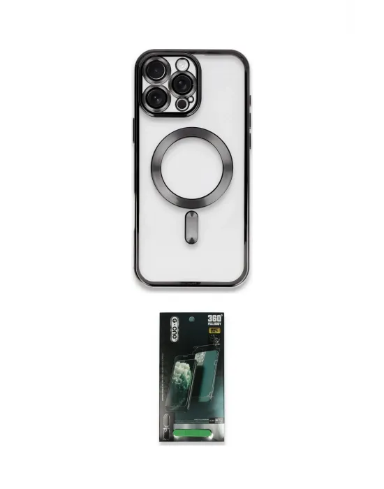 ieg™ iPhone 16 Pro Kılıf Nova Işık Özel Seri - Siyah 360 Mat Full Body Arka Koruyucu