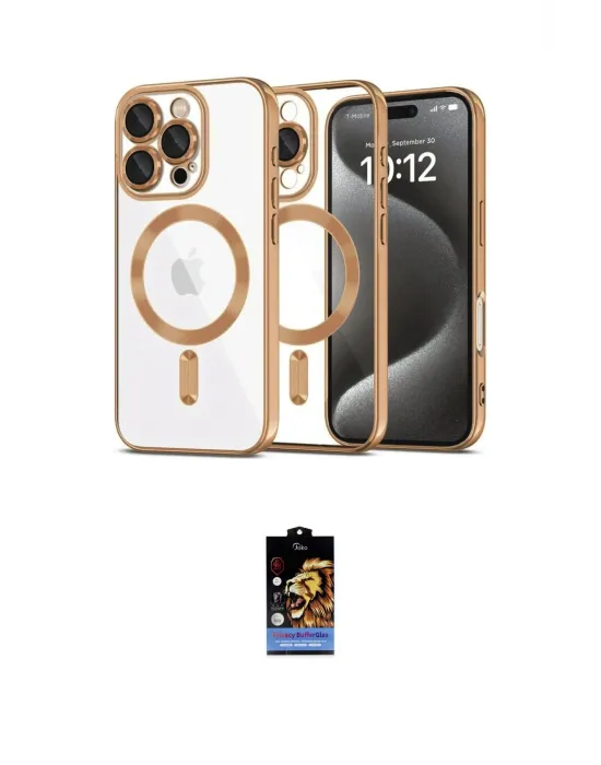ieg™ iPhone 16 Pro Kılıf Nova Işık Özel Seri - Siyah Buffer Hayalet Cam Ekran Koruyucu
