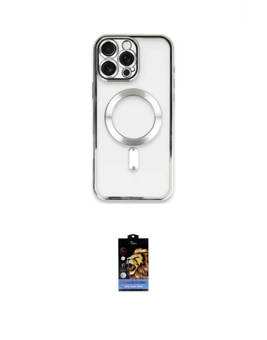 ieg™ iPhone 16 Pro Kılıf Nova Işık Özel Seri - Siyah Buffer Hayalet Cam Ekran Koruyucu
