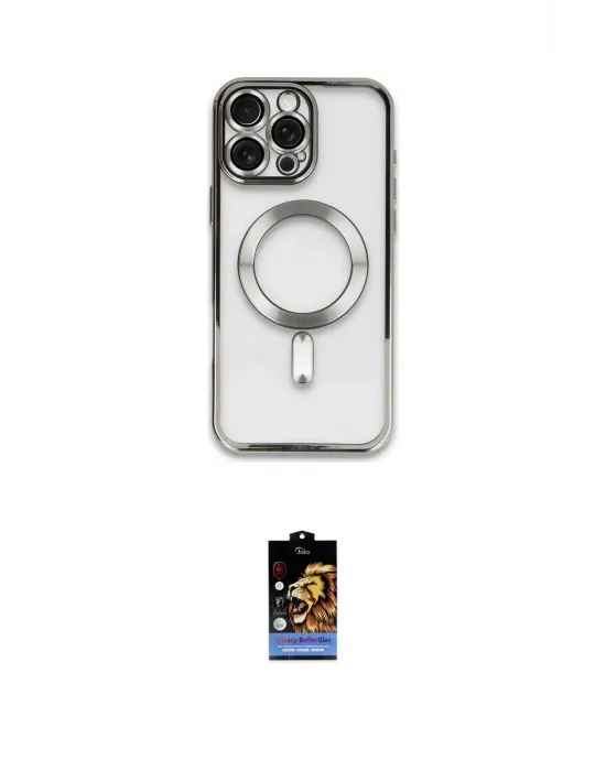 ieg™ iPhone 16 Pro Kılıf Nova Işık Özel Seri - Siyah Buffer Hayalet Cam Ekran Koruyucu