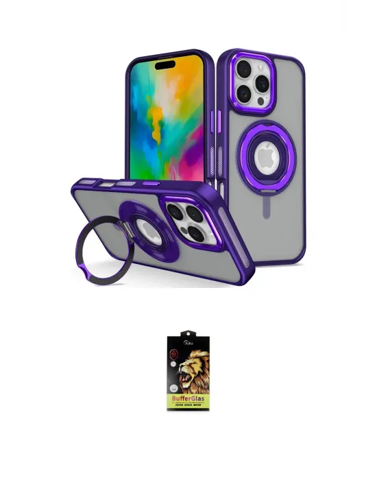 ieg™ iPhone 16 Pro Kılıf Nova Minimal Serisi - Siyah Buffer Cam Ekran Koruyucu