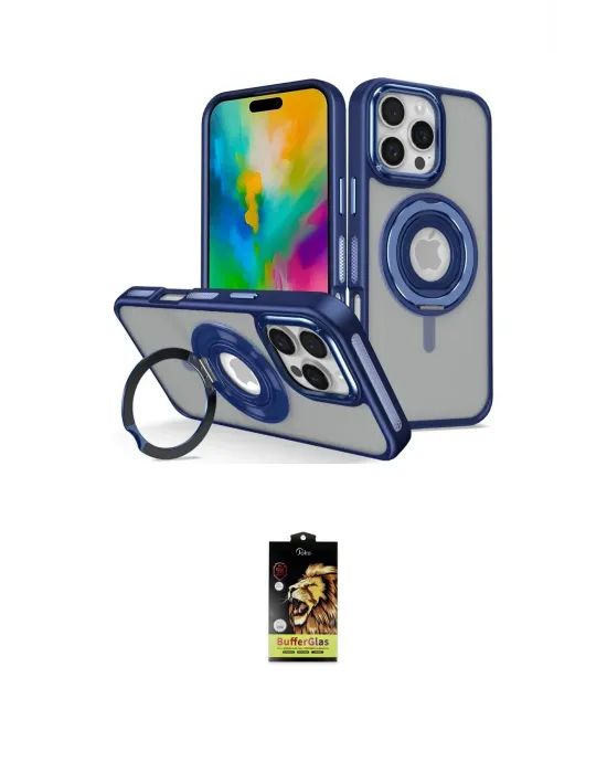 ieg™ iPhone 16 Pro Kılıf Nova Minimal Serisi - Siyah Buffer Cam Ekran Koruyucu