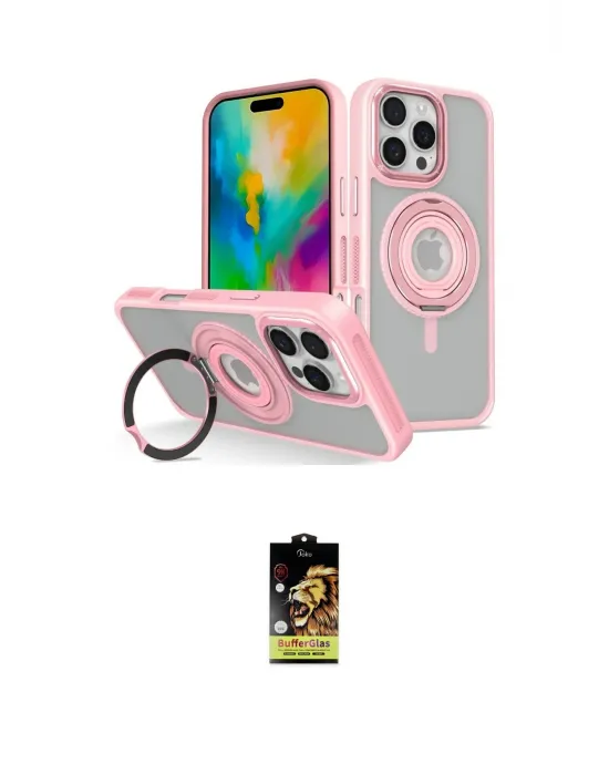 ieg™ iPhone 16 Pro Kılıf Nova Minimal Serisi - Siyah Buffer Cam Ekran Koruyucu