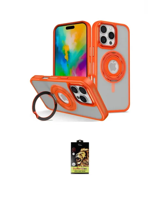 ieg™ iPhone 16 Pro Kılıf Nova Minimal Serisi - Siyah Buffer Cam Ekran Koruyucu