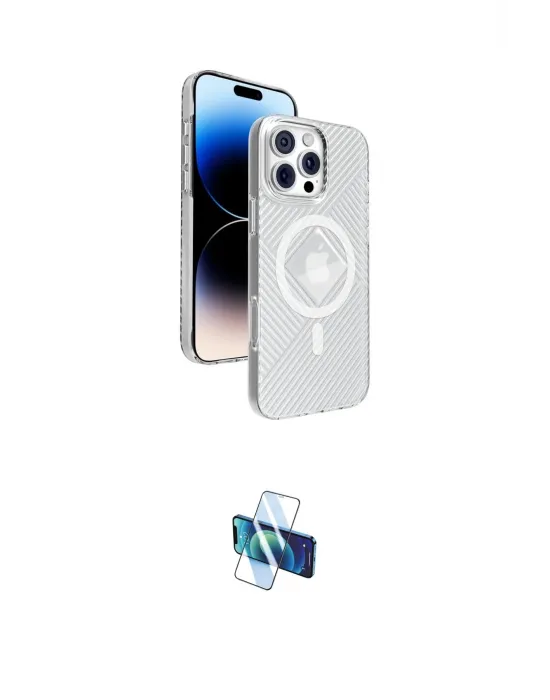 ieg™ iPhone 16 Pro Kılıf Nova Modern Prime - Siyah 3D Antistatik Seramik Nano Ekran Koruyucu