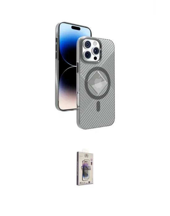 ieg™ iPhone 16 Pro Kılıf Nova Modern Prime - Siyah Bilvis 3D Cam Ekran Koruyucu