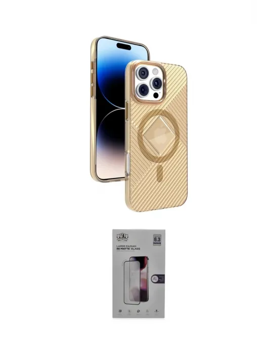 ieg™ iPhone 16 Pro Kılıf Nova Modern Prime - Siyah Bilvis 3D Mat Cam Ekran Koruyucu