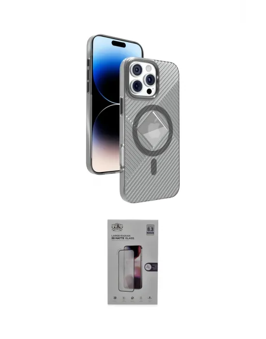ieg™ iPhone 16 Pro Kılıf Nova Modern Prime - Siyah Bilvis 3D Mat Cam Ekran Koruyucu