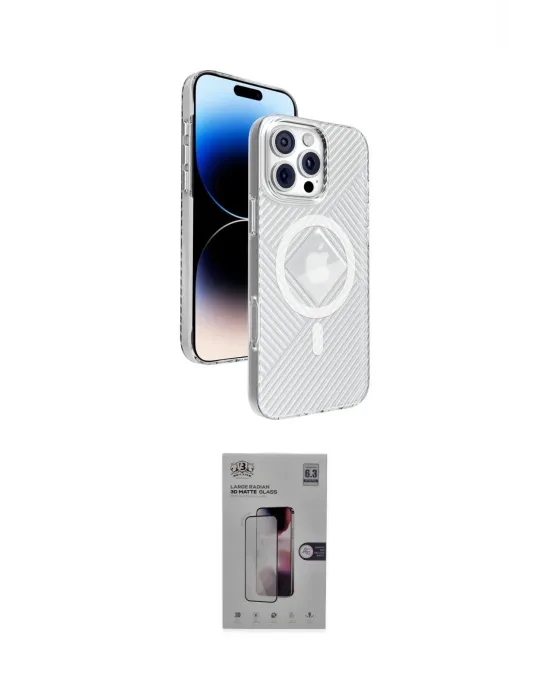 ieg™ iPhone 16 Pro Kılıf Nova Modern Prime - Siyah Bilvis 3D Mat Cam Ekran Koruyucu