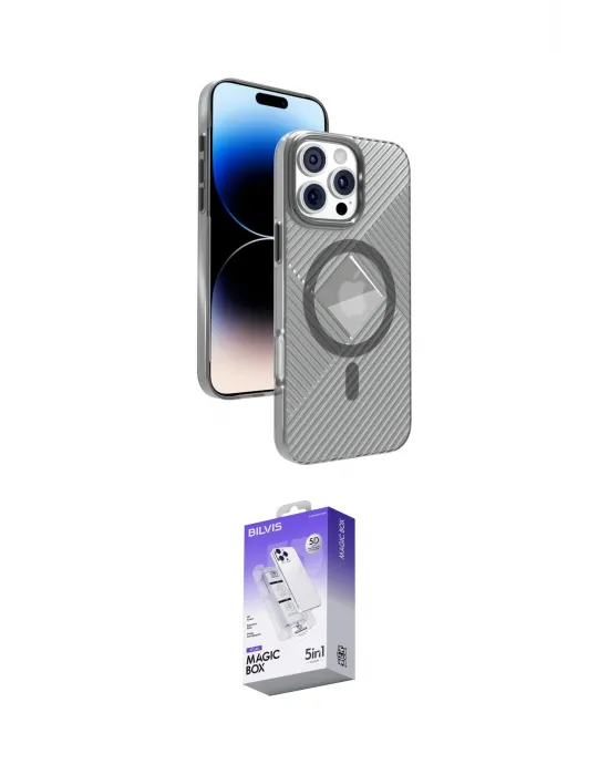 ieg™ iPhone 16 Pro Kılıf Nova Modern Prime - Siyah Bilvis 5in1 3D Magic Cam Ekran Koruyucu