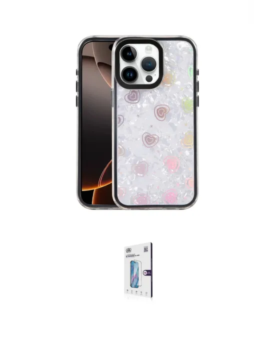 ieg™ iPhone 16 Pro Kılıf Odak Prime - Siyah Bilvis 0.18mm Plus Cam Ekran Koruyucu