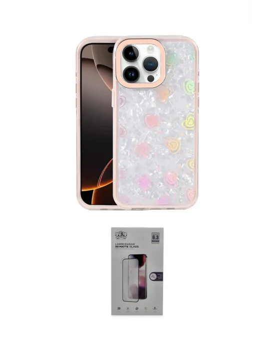 ieg™ iPhone 16 Pro Kılıf Odak Prime - Siyah Bilvis 3D Mat Cam Ekran Koruyucu