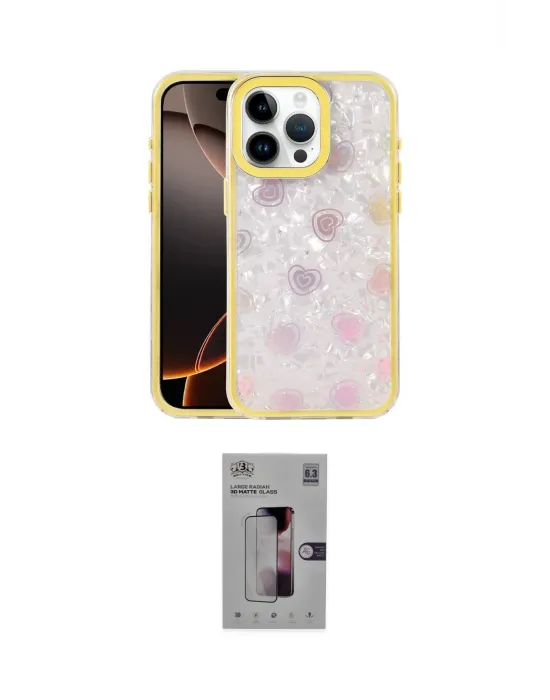 ieg™ iPhone 16 Pro Kılıf Odak Prime - Siyah Bilvis 3D Mat Cam Ekran Koruyucu