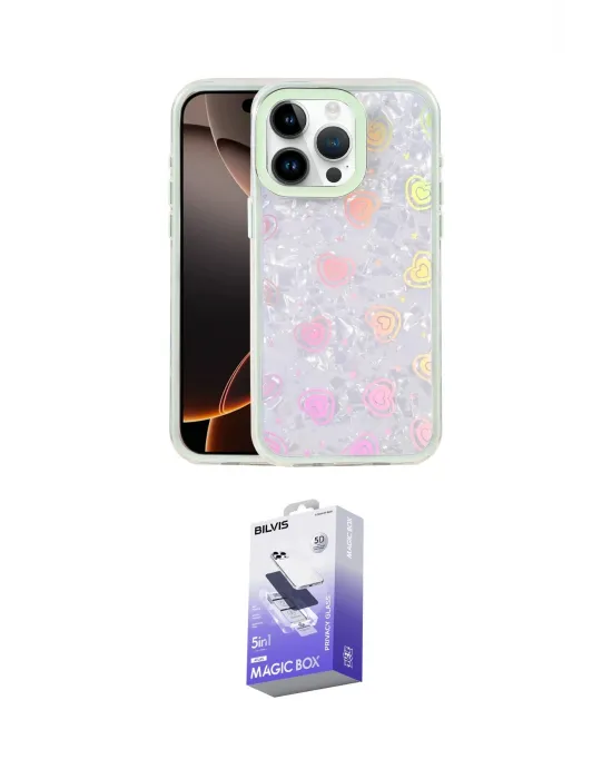 ieg™ iPhone 16 Pro Kılıf Odak Prime - Siyah Bilvis 5in1 5D Magic Hayalet Cam Ekran Koruyucu