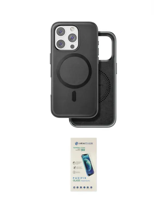 ieg™ iPhone 16 Pro Kılıf Pusula Işık Koleksiyonu - Şeffaf Pasifik Cam Ekran Koruyucu