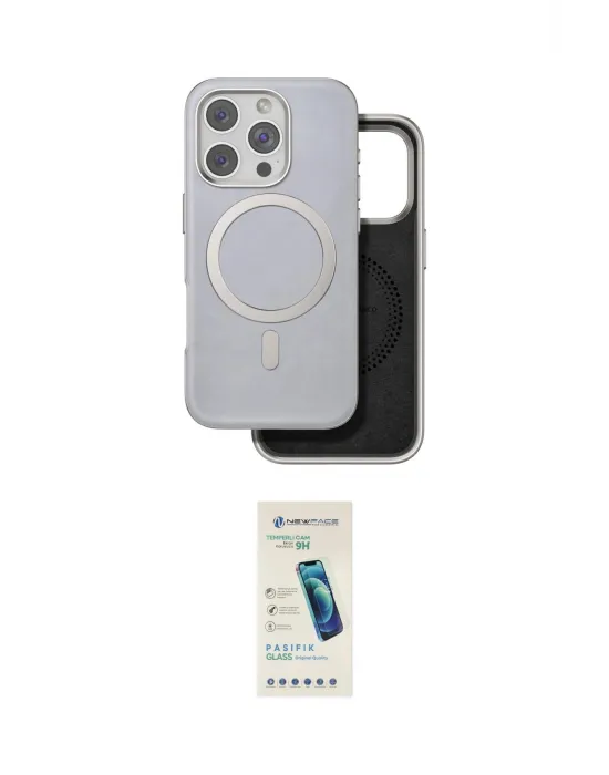 ieg™ iPhone 16 Pro Kılıf Pusula Işık Koleksiyonu - Şeffaf Pasifik Cam Ekran Koruyucu