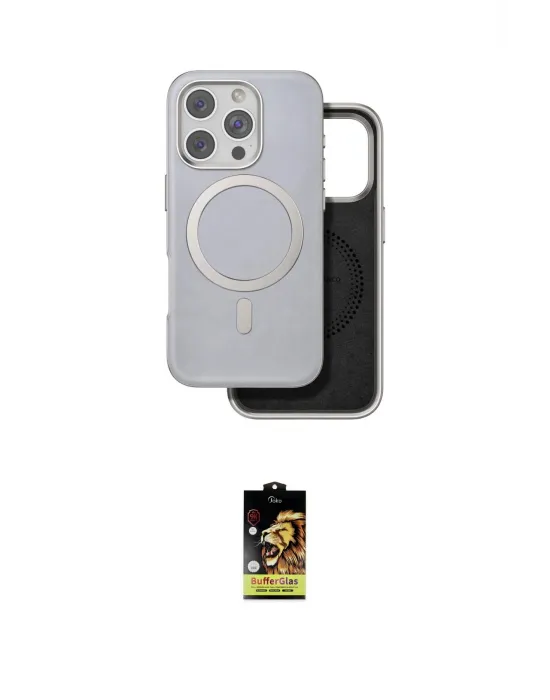 ieg™ iPhone 16 Pro Kılıf Pusula Işık Koleksiyonu - Siyah Buffer Cam Ekran Koruyucu