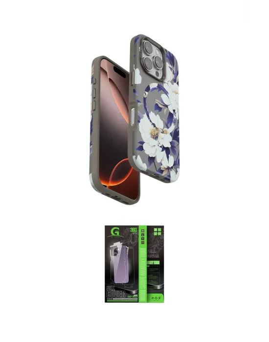 ieg™ iPhone 16 Pro Kılıf Siluet Doku - Şeffaf 360 Full Body Arka Koruyucu