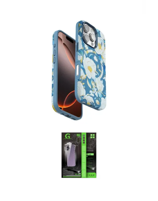 ieg™ iPhone 16 Pro Kılıf Siluet Doku - Şeffaf 360 Full Body Arka Koruyucu