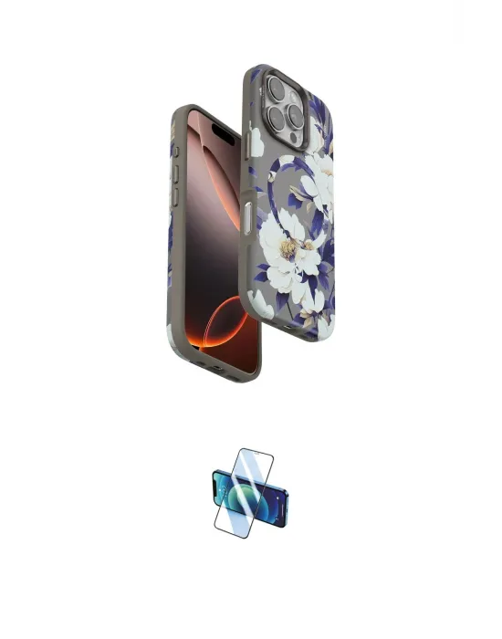 ieg™ iPhone 16 Pro Kılıf Siluet Doku - Siyah 3D Antistatik Seramik Nano Ekran Koruyucu