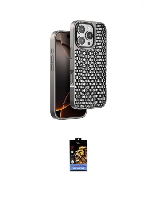 ieg™ iPhone 16 Pro Kılıf Siluet Form Serisi - Siyah Buffer Hayalet Cam Ekran Koruyucu