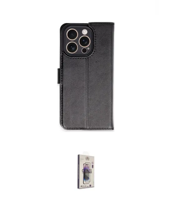 ieg™ iPhone 16 Pro Kılıf Siluet Işık Serisi - Siyah Bilvis 3D Cam Ekran Koruyucu
