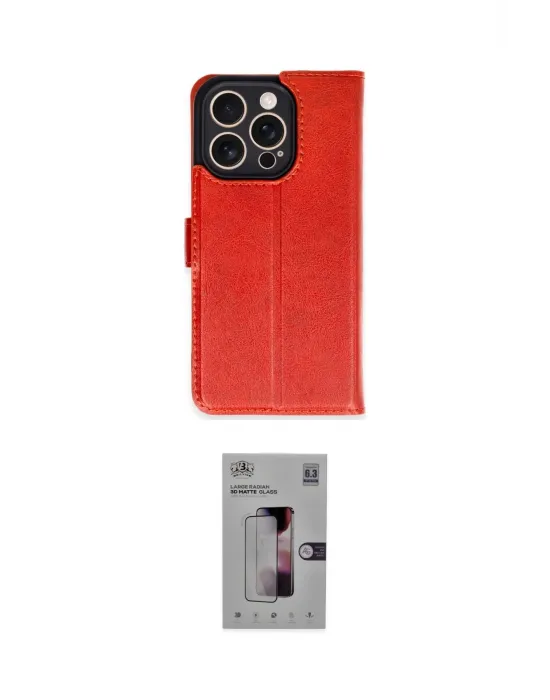 ieg™ iPhone 16 Pro Kılıf Siluet Işık Serisi - Siyah Bilvis 3D Mat Cam Ekran Koruyucu