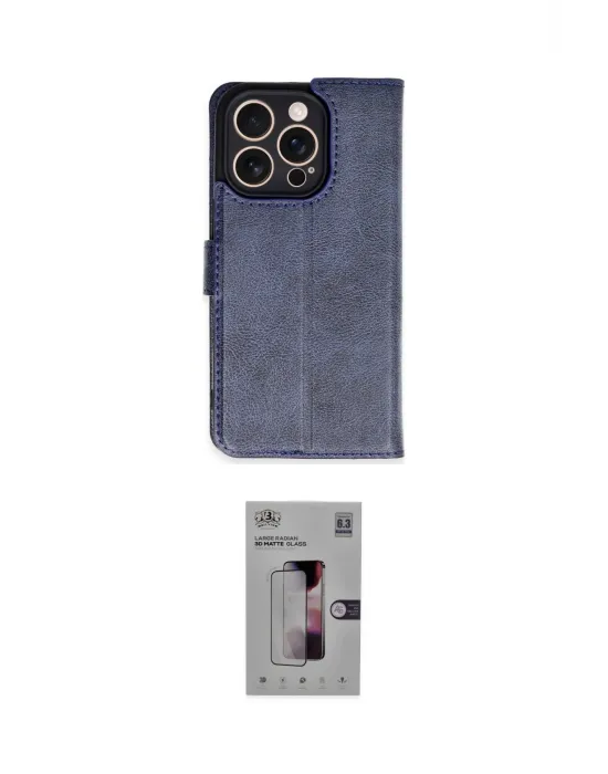ieg™ iPhone 16 Pro Kılıf Siluet Işık Serisi - Siyah Bilvis 3D Mat Cam Ekran Koruyucu